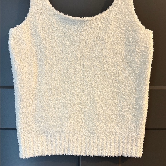 SKIMS White Textured Tank Top From cozy collection Fuzzy material cozy and soft! - Picture 3 of 4